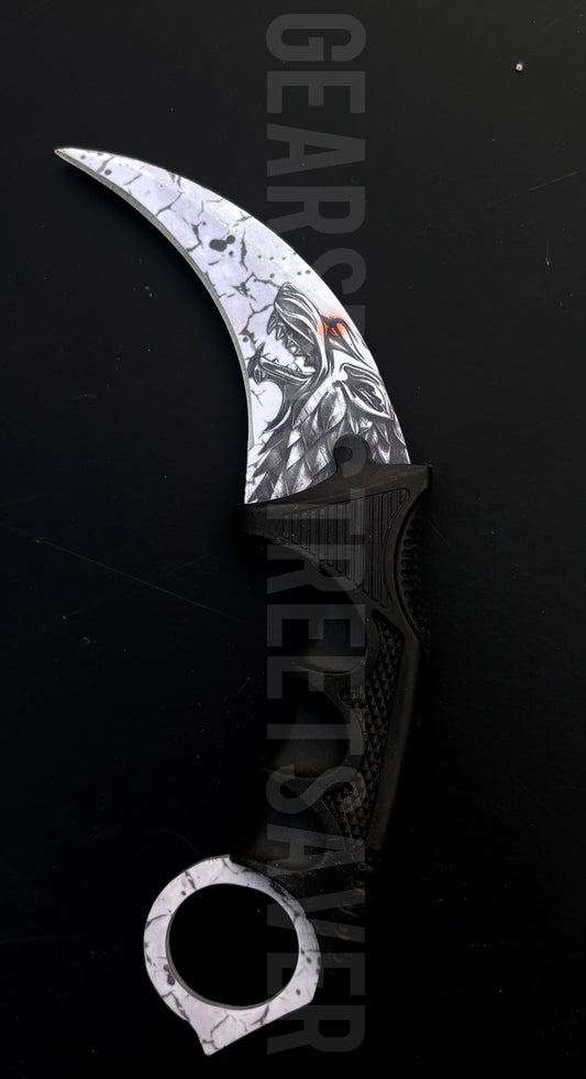 Dire Wolf Karambit Knife – White Edition | Premium Tactical Survival Knife