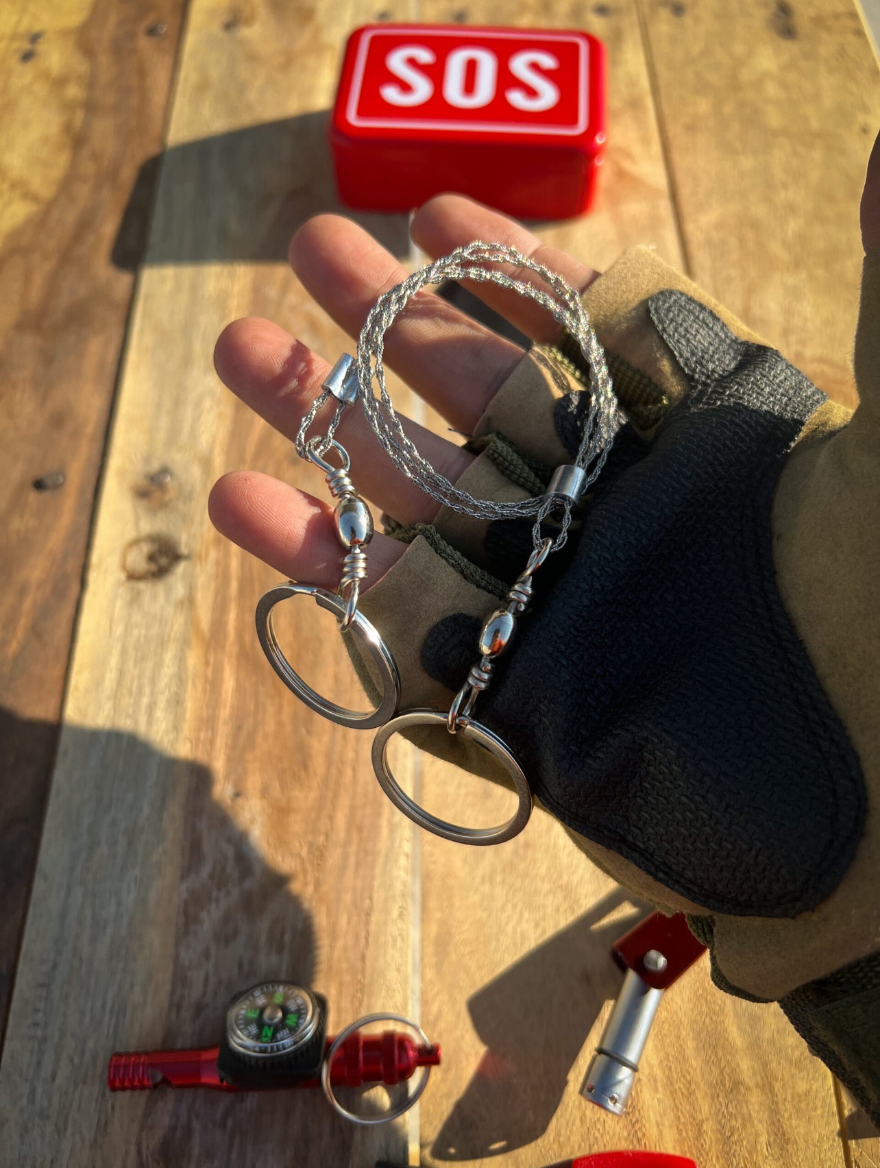 RED MULTI-FUNCTIONAL SOS Emergency Tools Survival Kit