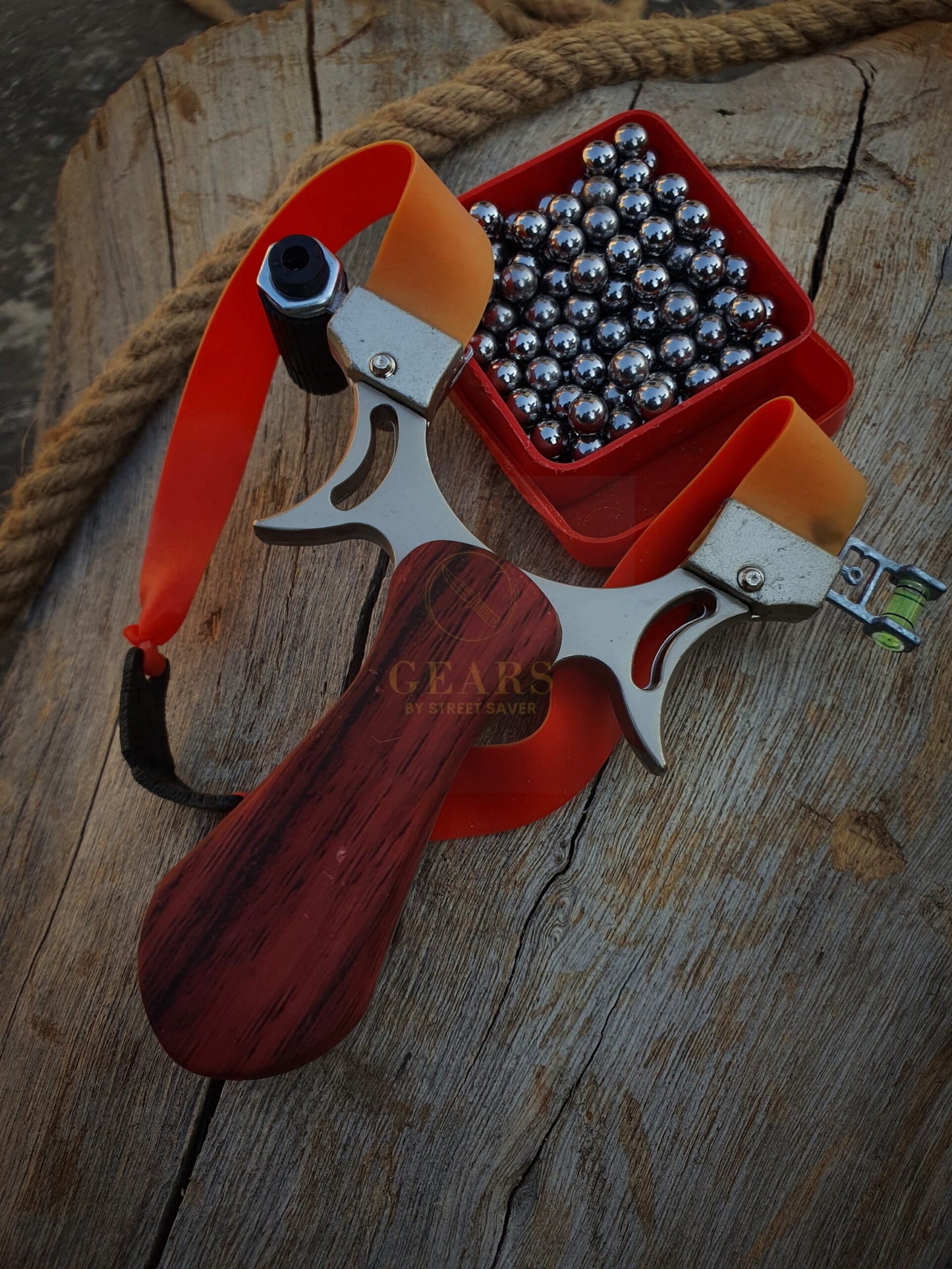 Brown handle professional slingshot