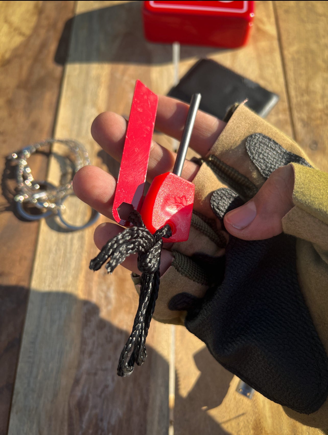 RED MULTI-FUNCTIONAL SOS Emergency Tools Survival Kit