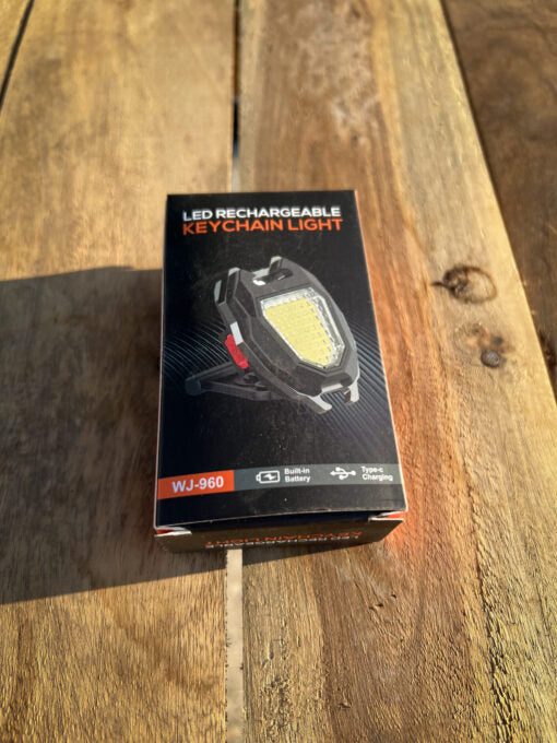 Cob Small Rechargeable Keychain Light With (6 Modes plus cigarette lighter)