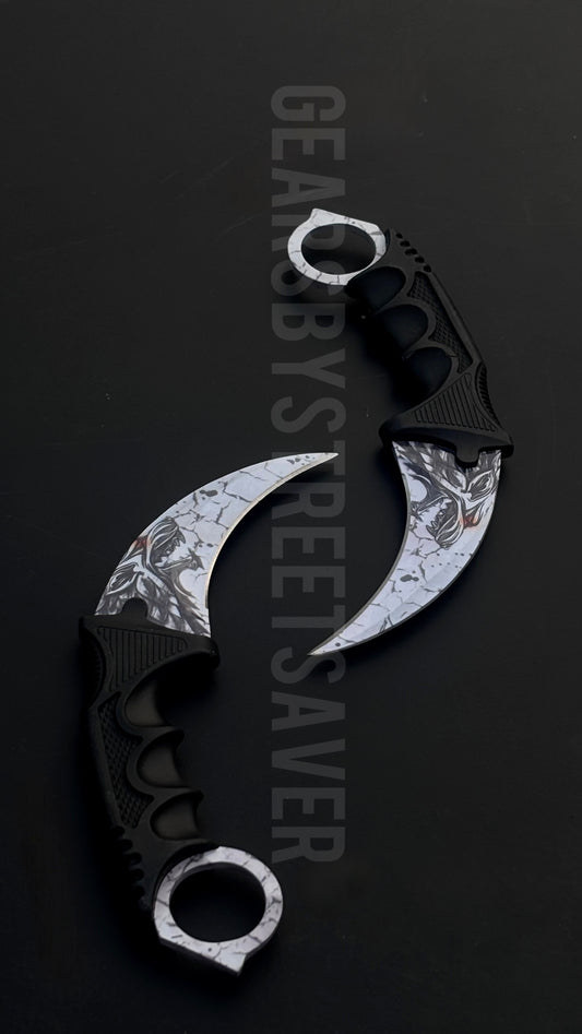 Dire Wolf Karambit Knife – White Edition | Premium Tactical Survival Knife