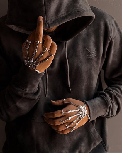 Skeleton Hand Bracelets Rings ( Adustable )